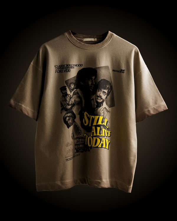 Khaaki Productions Limited Edition - Beige Pigment Washed Oversized T-shirt