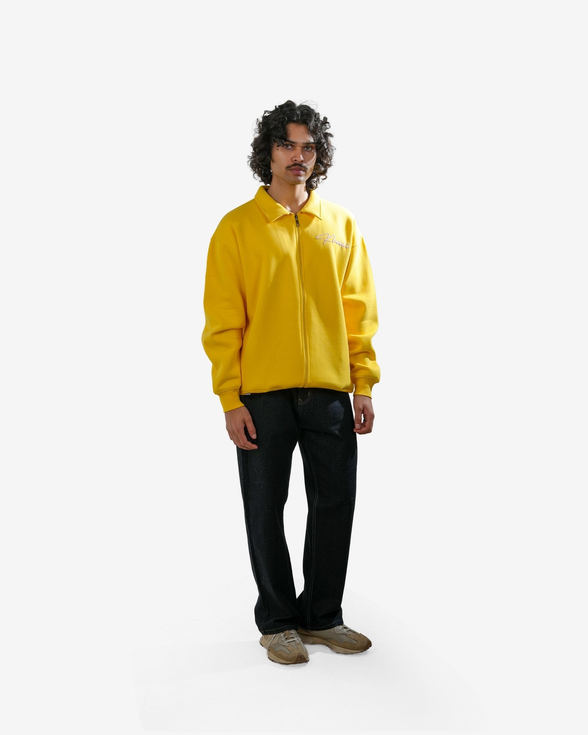 Bad Habits - Yellow Printed Oversized Zipper – Khaaki