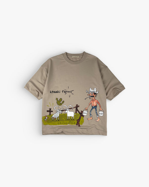 Khaaki Farms - Light Grey Oversized T-shirt