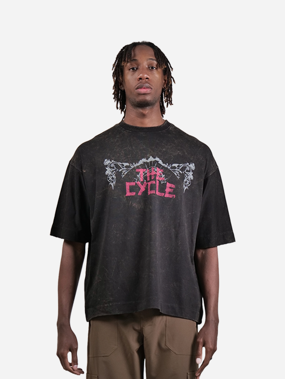 It Ends Here! - Black Washed Graphic Drop Shoulder Unisex