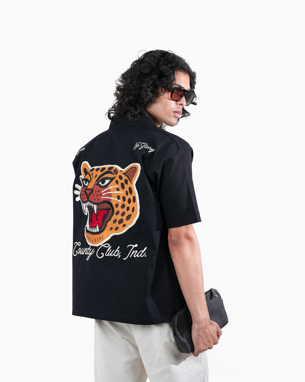 Tiger's Shirt - Black Embroidered Shirt