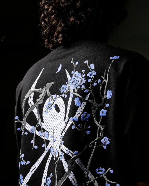 Spider Bloom Tee - Black Oversized T-Shirt