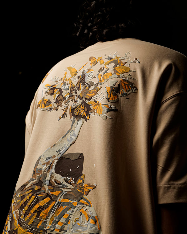 The Serene Stride - Beige Oversized T-Shirt
