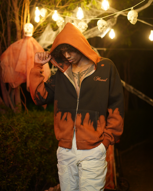 FLWD - Ember Orange Oversized Zipper Hood