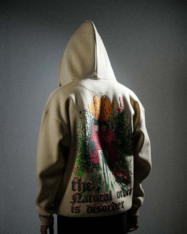 Law of Nature - Beige Oversized Zipper Hood