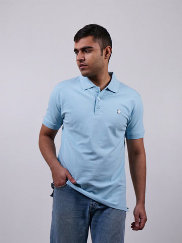 Khaaki Solid Polo Tshirt-Sky Blue – khaakiclothing