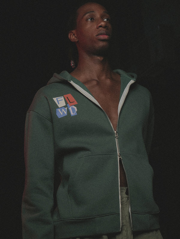 FLWD - The Thron V1 Seagreen Oversized Zipper Hood