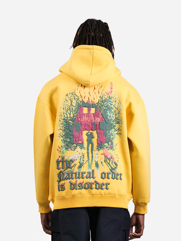 Law Of Nature - Yellow Graphic Drop Shoulder Unisex Oversized Zipper Hoodie