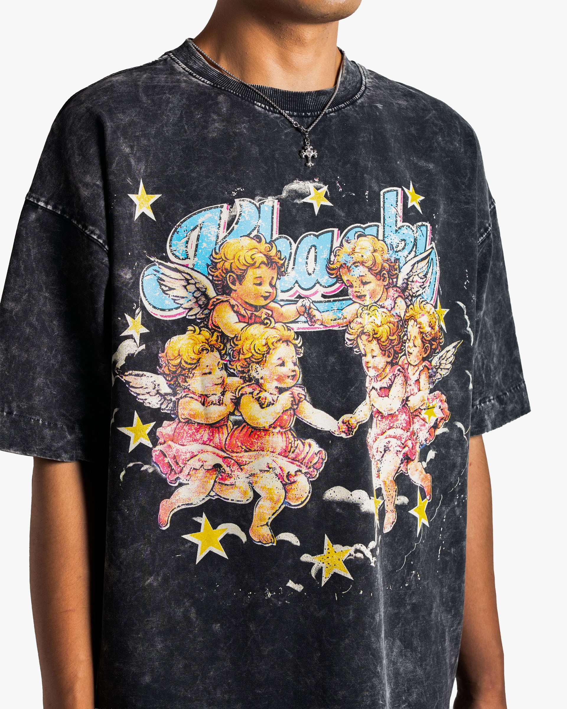 Angels - Black Washed Oversized T-shirt – Khaaki