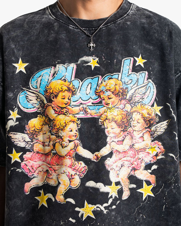 Angels - Black Washed Oversized T-shirt