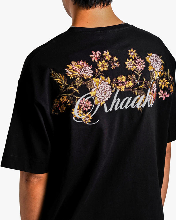 Fall For Me - Black Embroidered Oversized T-shirt