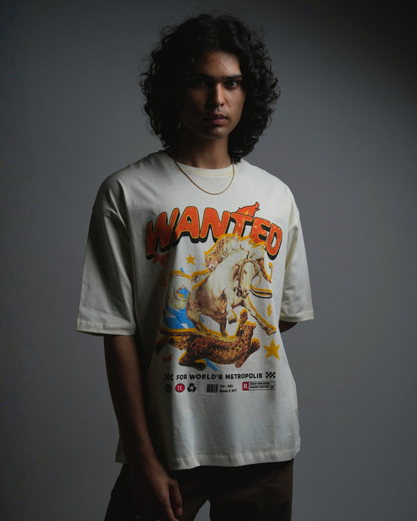 The Wild West - Off-White Mercerized Cotton Oversized T-shirt