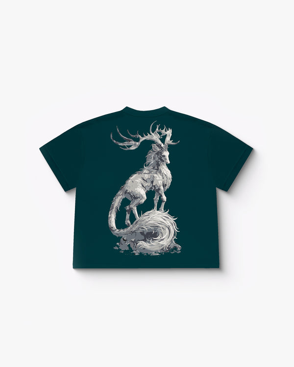 Mythical Stag - Green Oversized T-Shirt