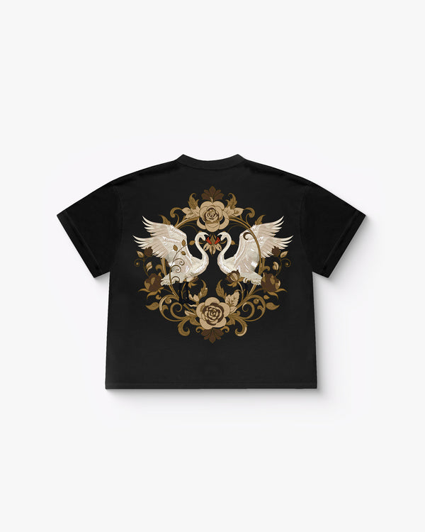 The Swan Opera - Black Embroidered T-Shirt